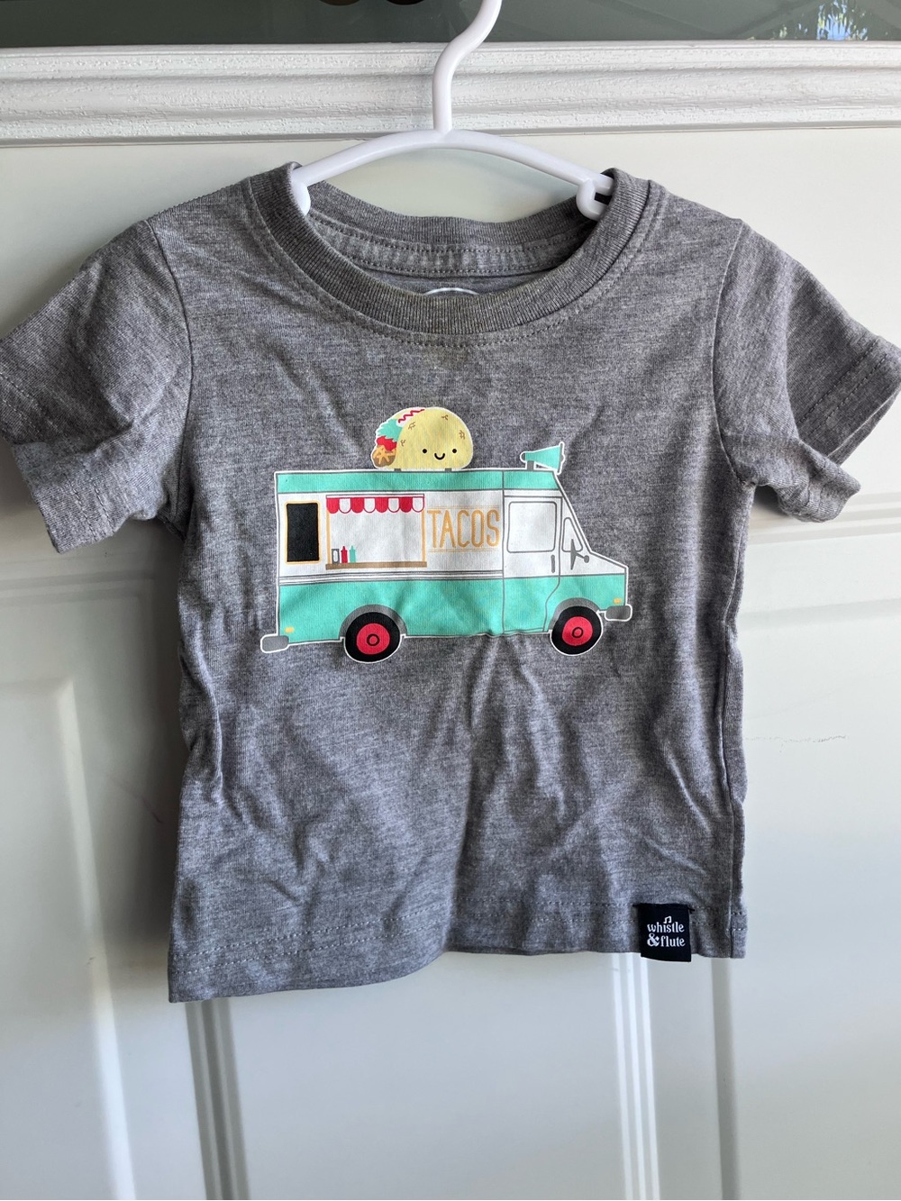 Whistle & flute grey taco truck tshirt 6-12 months